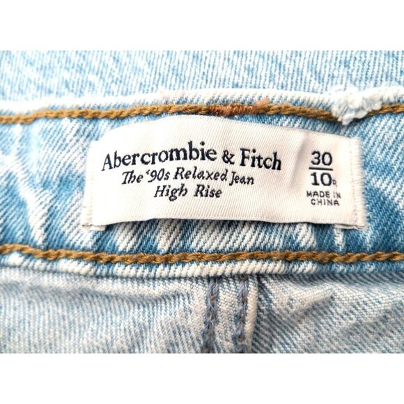 NEW! Abercrombie & Fitch 90’s Relaxed Jean High Rise Light Wash SZ 30/10 Reg - Picture 14 of 15